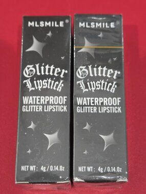 MLSmile Waterproof Glitter Lipstick #01 #05 SEALED PKGS - 0.14oz-Set of 2